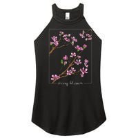 Cute Cherry Blossom Japanese Art Sakura Japan Korean Style Women's Perfect Tri Rocker Tank