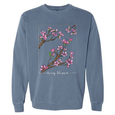 Cute Cherry Blossom Japanese Art Sakura Japan Korean Style Garment-Dyed Sweatshirt