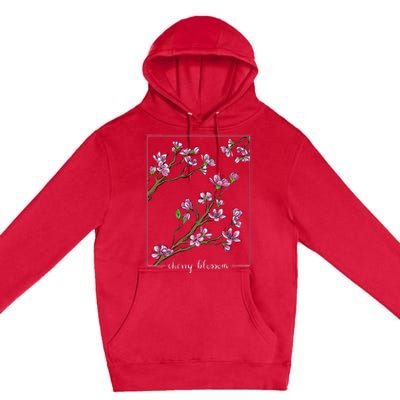 Cute Cherry Blossom Japanese Art Sakura Japan Korean Style Premium Pullover Hoodie