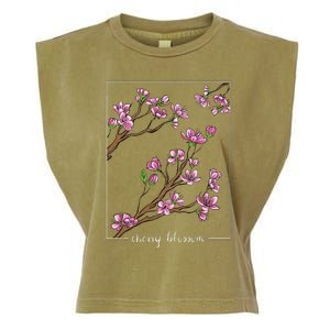 Cute Cherry Blossom Japanese Art Sakura Japan Korean Style Garment-Dyed Women's Muscle Tee