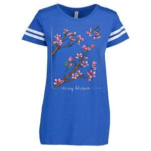 Cute Cherry Blossom Japanese Art Sakura Japan Korean Style Enza Ladies Jersey Football T-Shirt