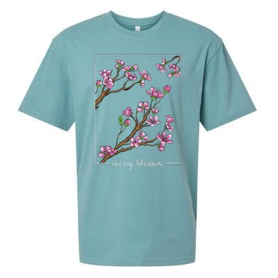 Cute Cherry Blossom Japanese Art Sakura Japan Korean Style Sueded Cloud Jersey T-Shirt