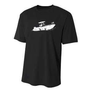 Center Console Boat, American Flag, Motorboat, Fishing Boat Youth Performance Sprint T-Shirt