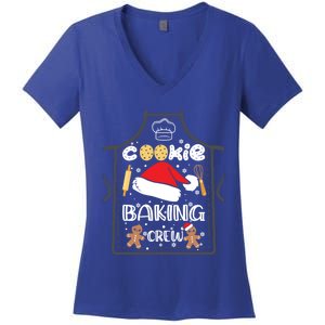 Christmas Cookie Baking Crew Funny Pajamas Family Xmas Santa Great Gift Women's V-Neck T-Shirt