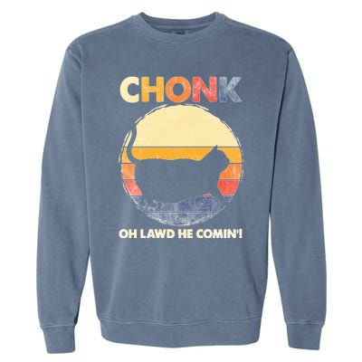 Chonk Cat Big Meme Funny Retro Style Intage Cats Memes Garment-Dyed Sweatshirt