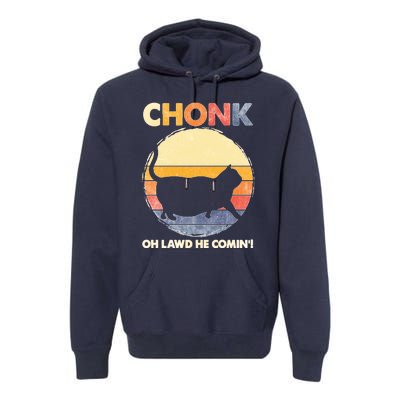 Chonk Cat Big Meme Funny Retro Style Intage Cats Memes Premium Hoodie