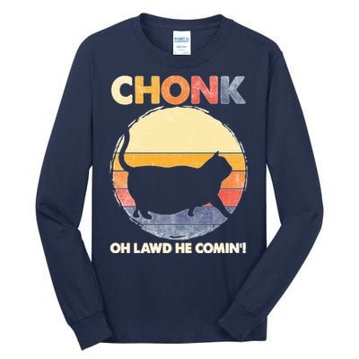 Chonk Cat Big Meme Funny Retro Style Intage Cats Memes Tall Long Sleeve T-Shirt