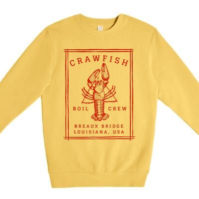 Crawfish Crew Breaux Bridge Retro Cajun Seafood Premium Crewneck Sweatshirt