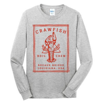 Crawfish Crew Breaux Bridge Retro Cajun Seafood Tall Long Sleeve T-Shirt