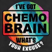 Cancer Chemo Brain Retro Awareness 7 Panel Mesh Trucker Snapback Hat