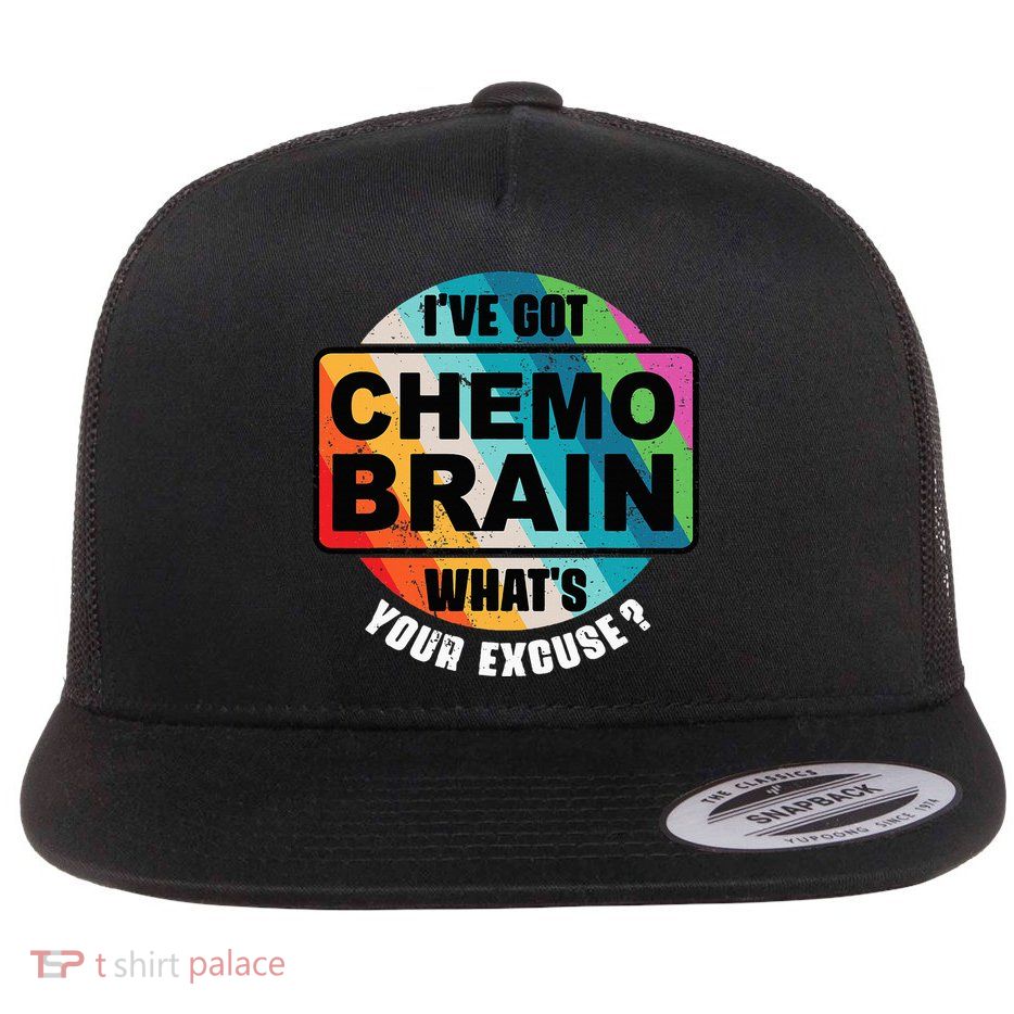 Cancer Chemo Brain Retro Awareness Flatbill Hat
