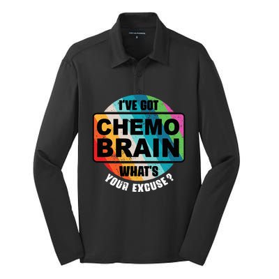 Cancer Chemo Brain Retro Awareness Silk Touch Performance Long Sleeve Polo