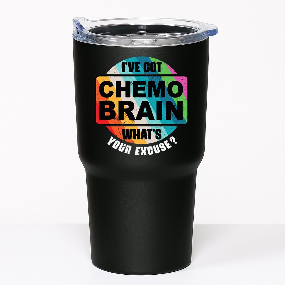Cancer Chemo Brain Retro Awareness Tumbler