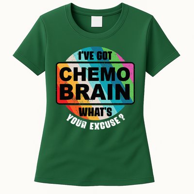Cancer Chemo Brain Retro Awareness Womens T-Shirt