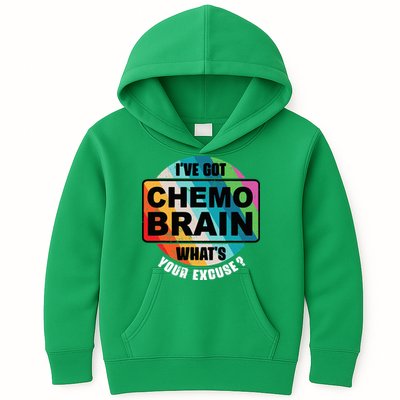 Cancer Chemo Brain Retro Awareness Kids Hoodie