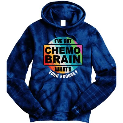 Cancer Chemo Brain Retro Awareness Tie Dye Hoodie