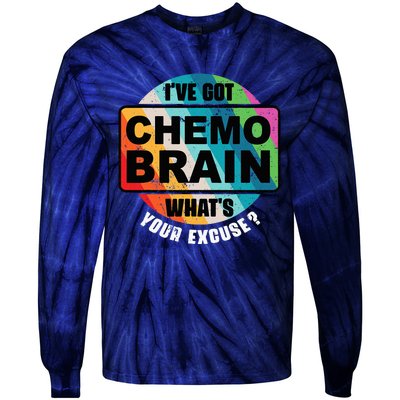 Cancer Chemo Brain Retro Awareness Tie-Dye Long Sleeve Shirt