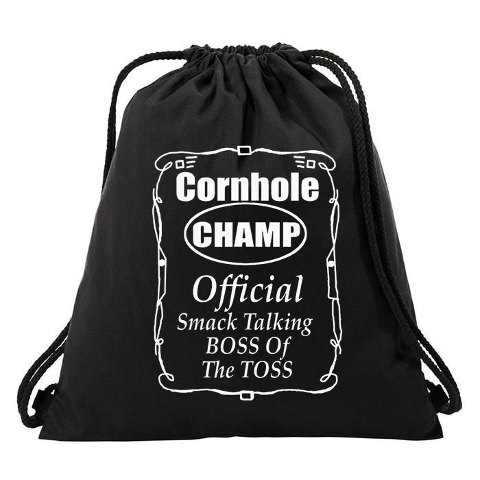 Cornhole Champion Boss Of The Toss Cornhole Drawstring Bag