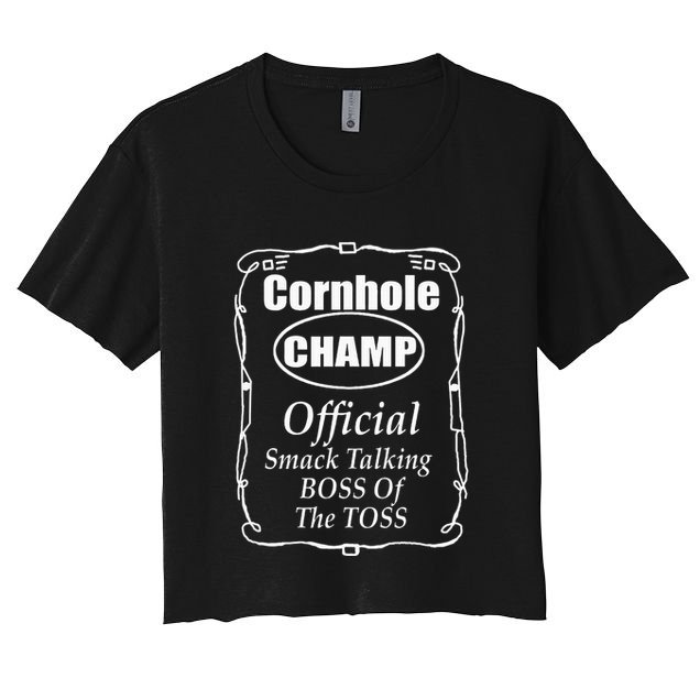 Cornhole Champion Boss Of The Toss Cornhole Crop Top