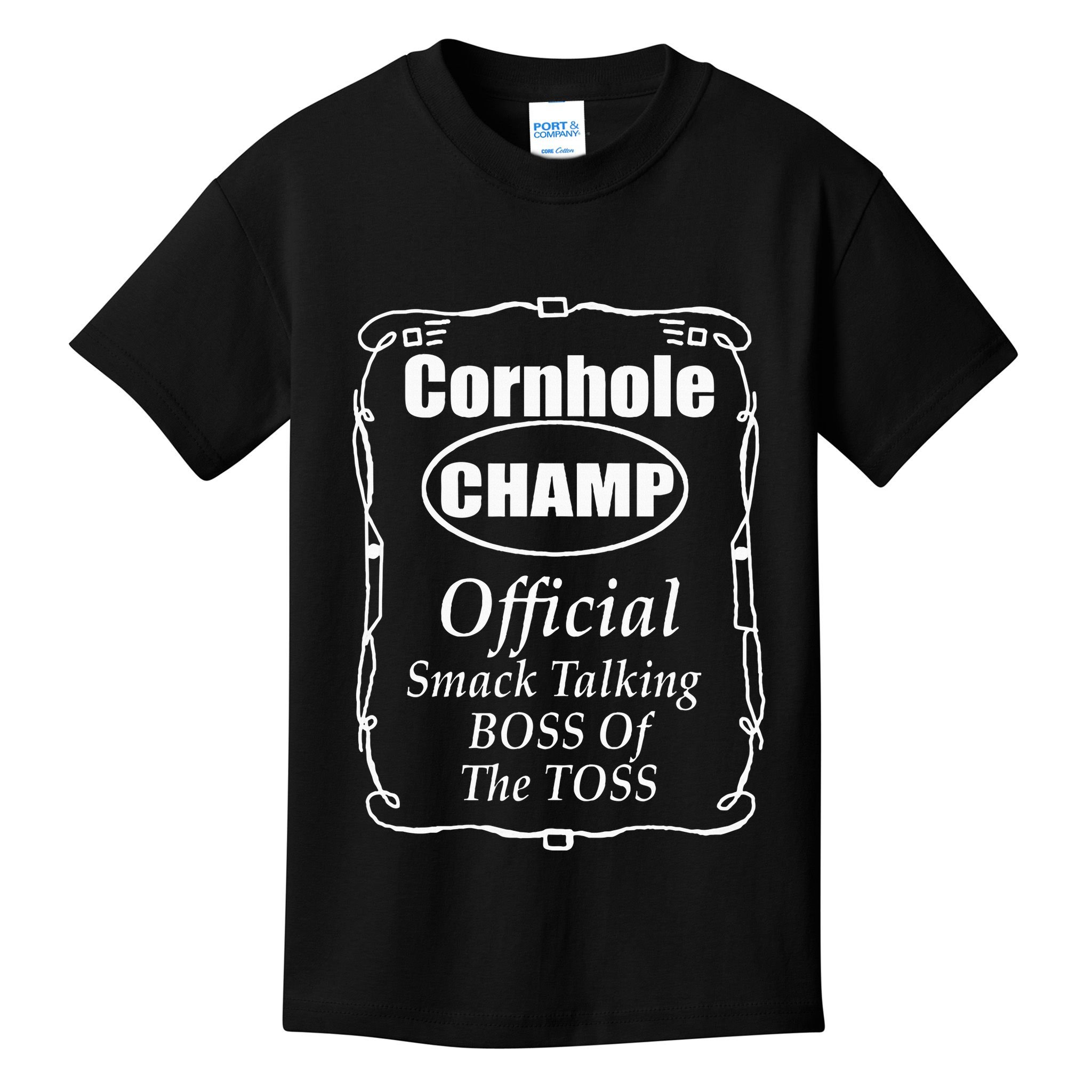 Cornhole Champion Boss Of The Toss Cornhole Kids T-Shirt