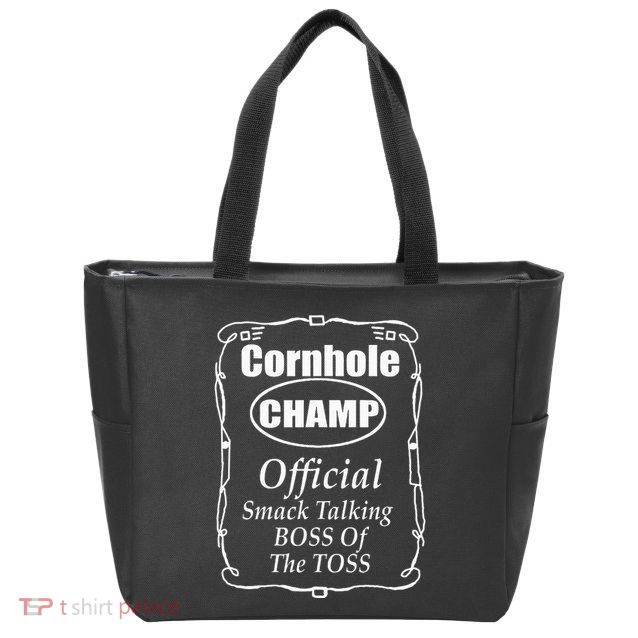 Cornhole Champion Boss Of The Toss Cornhole Zip Tote Bag