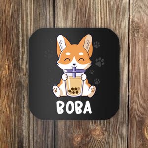 Cute Corgi Boba Bubble Tea Coaster