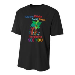 Chicka chicka boom boom i'm glad to see you Youth Performance Sprint T-Shirt