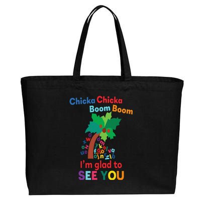 Chicka chicka boom boom i'm glad to see you Cotton Canvas Jumbo Tote