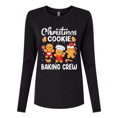 Christmas Cookie Baking Crew Xmas Cookie Exchange Santa Womens Cotton Relaxed Long Sleeve T-Shirt