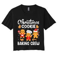 Christmas Cookie Baking Crew Xmas Cookie Exchange Santa Women's Crop Top Tee