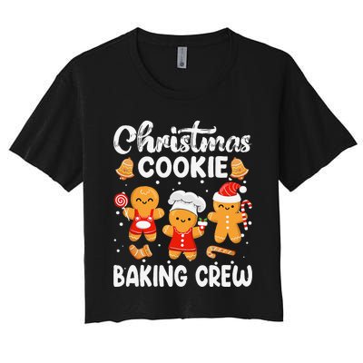 Christmas Cookie Baking Crew Xmas Cookie Exchange Santa Women's Crop Top Tee