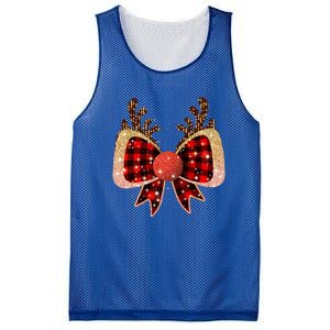 Christmas Coquette Bow Reindeer Xmas Pajama Cute Gift Mesh Reversible Basketball Jersey Tank