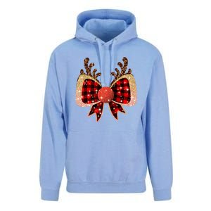 Christmas Coquette Bow Reindeer Xmas Pajama Cute Gift Unisex Surf Hoodie