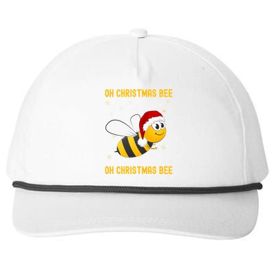 Cute Christmas Bumble Bee Oh Christmas Tree Joke Snow Scene Meaningful Gift Snapback Five-Panel Rope Hat