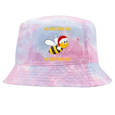 Cute Christmas Bumble Bee Oh Christmas Tree Joke Snow Scene Meaningful Gift Tie-Dyed Bucket Hat