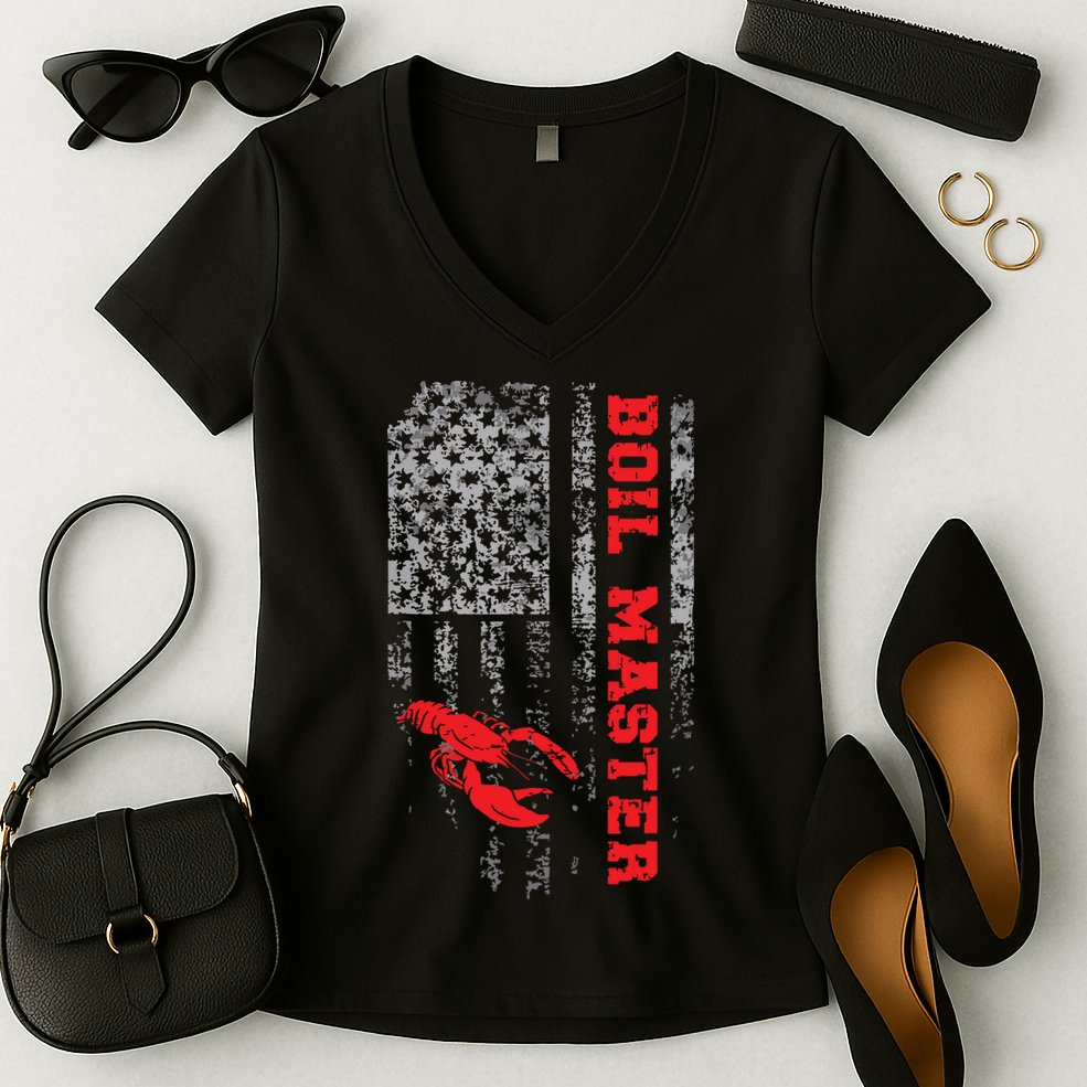 Cool Crawfish Boil For Men Women Crawfish Seafood Chef Women's V-Neck T-Shirt