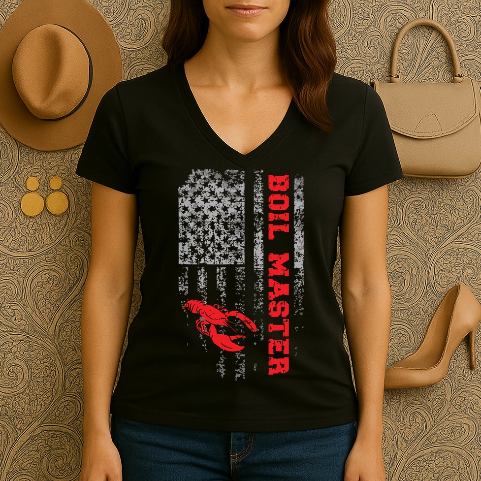 Cool Crawfish Boil For Men Women Crawfish Seafood Chef Women's V-Neck T-Shirt