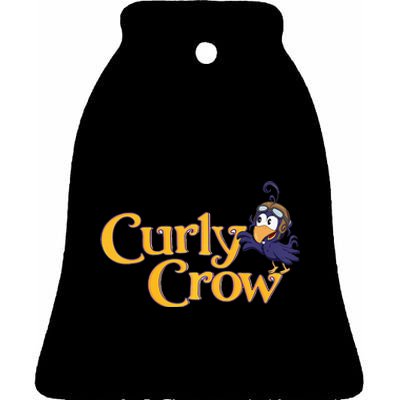 Curly Crow Balloon Book Character  Ceramic Bell Ornament