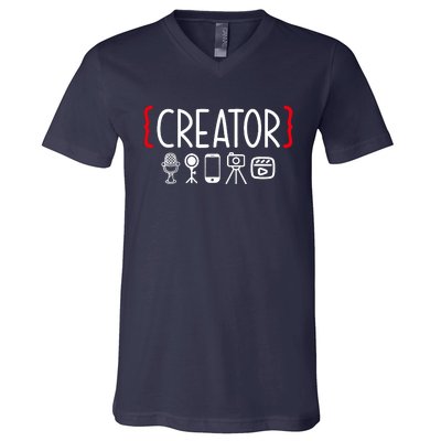 Content Creator blogger vlogger influencer Creator V-Neck T-Shirt