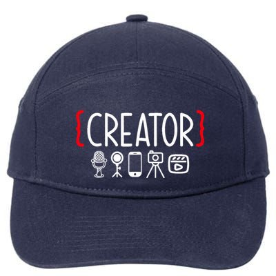 Content Creator blogger vlogger influencer Creator 7-Panel Snapback Hat