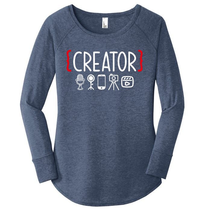 Content Creator blogger vlogger influencer Creator Women's Perfect Tri Tunic Long Sleeve Shirt