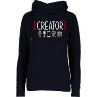 Content Creator blogger vlogger influencer Creator Womens Funnel Neck Pullover Hood