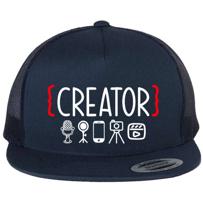 Content Creator blogger vlogger influencer Creator Flat Bill Trucker Hat