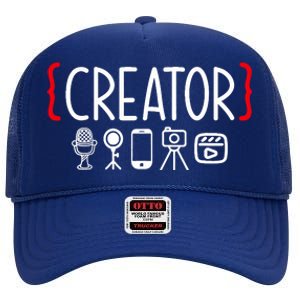 Content Creator blogger vlogger influencer Creator High Crown Mesh Back Trucker Hat