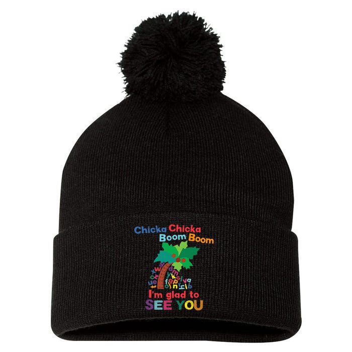 Chicka Chicka Boom Boom IM Glad To See You Pom Pom 12in Knit Beanie