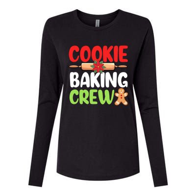 Christmas Cookie Baking Crew Xmas Cookie Exchange Santa Gift Womens Cotton Relaxed Long Sleeve T-Shirt