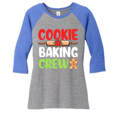 Christmas Cookie Baking Crew Xmas Cookie Exchange Santa Gift Women's Tri-Blend 3/4-Sleeve Raglan Shirt