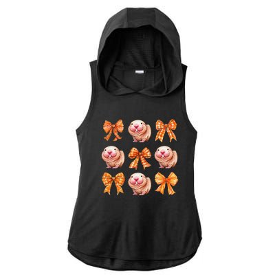 Cute Coquette Bow Naked Mole Rat Animal Halloween Girl Women Ladies PosiCharge Tri-Blend Wicking Draft Hoodie Tank