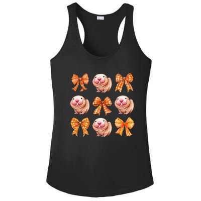 Cute Coquette Bow Naked Mole Rat Animal Halloween Girl Women Ladies PosiCharge Competitor Racerback Tank