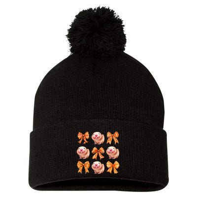 Cute Coquette Bow Naked Mole Rat Animal Halloween Girl Women Pom Pom 12in Knit Beanie